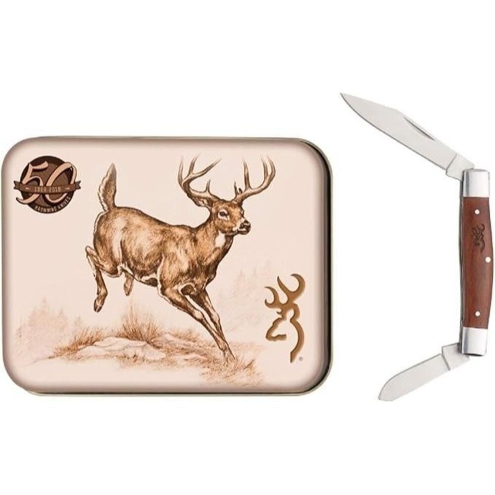 Browning Buckmark Classic 310 Folding Knife 50th Anniversary Gift Tin Sealed